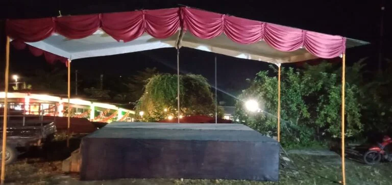 proses setting panggung untuk pentas seni sekolah di turi sleman yogyakarta  - db event equipment