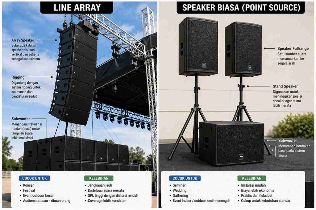 Line Array vs Speaker Biasa