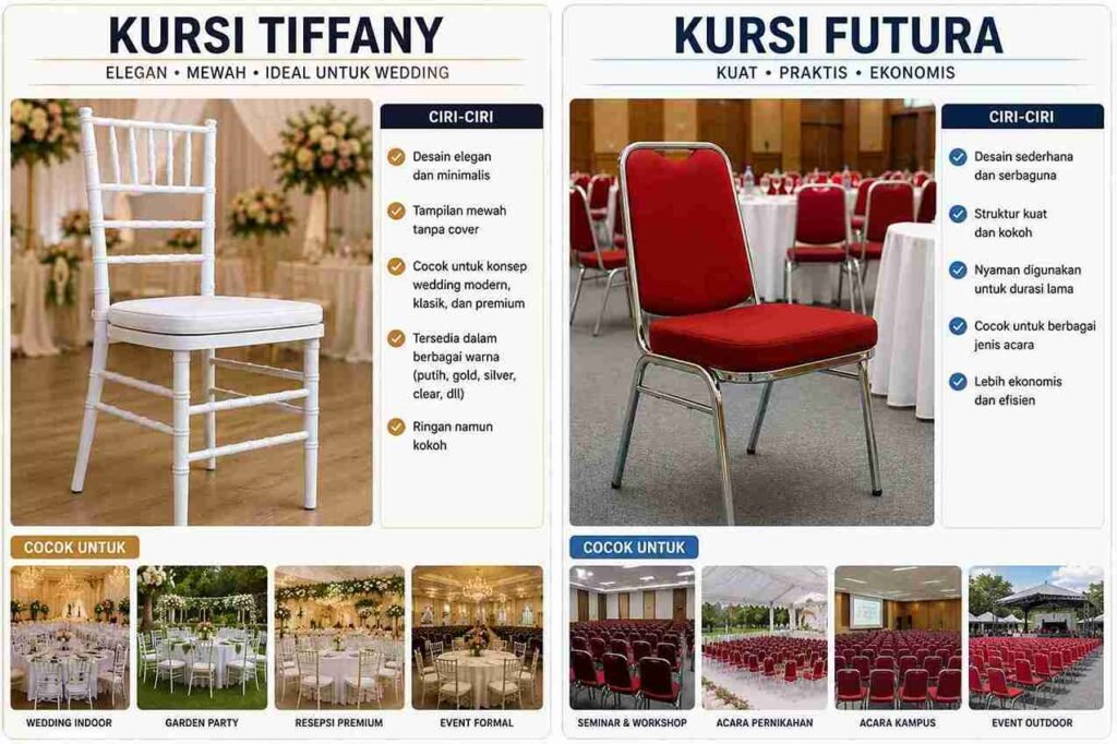 kursi tiffany vs kursi futura